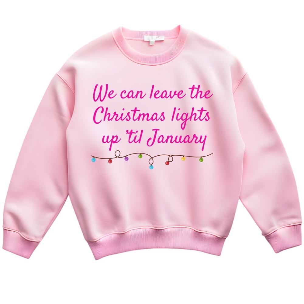 Taylor Swift Pink Christmas Lights Sweatshirt - Lover Era